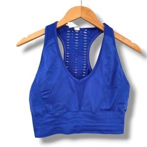90 Degree by Reflex XL Blue Medium Support Sports Bra Workout Activewear
